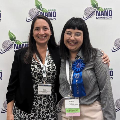 Ariane with Dr. Cranston after winning the TAPPINano Poster Presentation